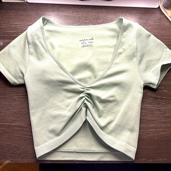 Urban Outfitters | Tops | Urban Outfitters Light Green Cropped Top ...
